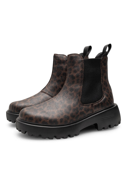 Woden - Aya Leo Waterproof Boot - Dark Leopard