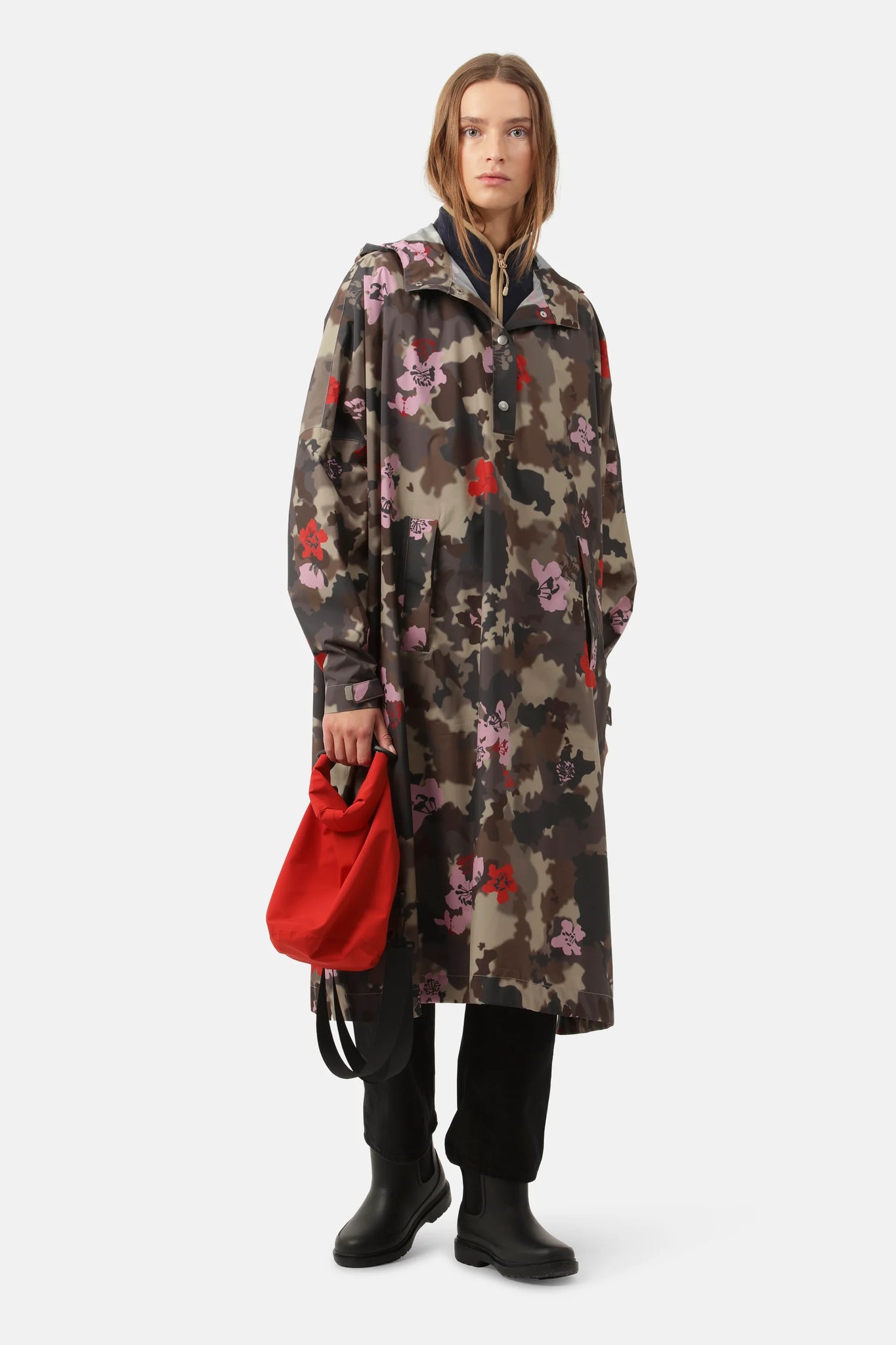 Ilse Jacobsen Waterproof Poncho - Floral Camo