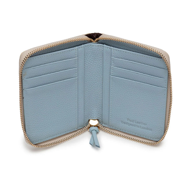 Elie Beaumont - Zipper Purse - Stone/Light Blue
