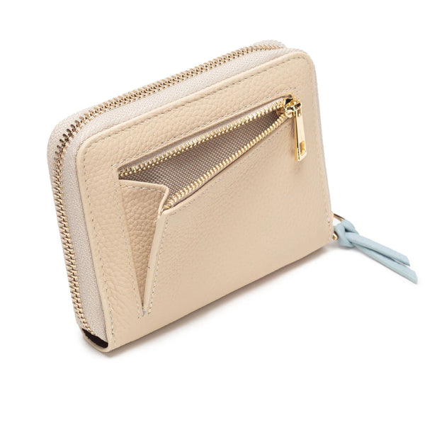 Elie Beaumont - Zipper Purse - Stone/Light Blue