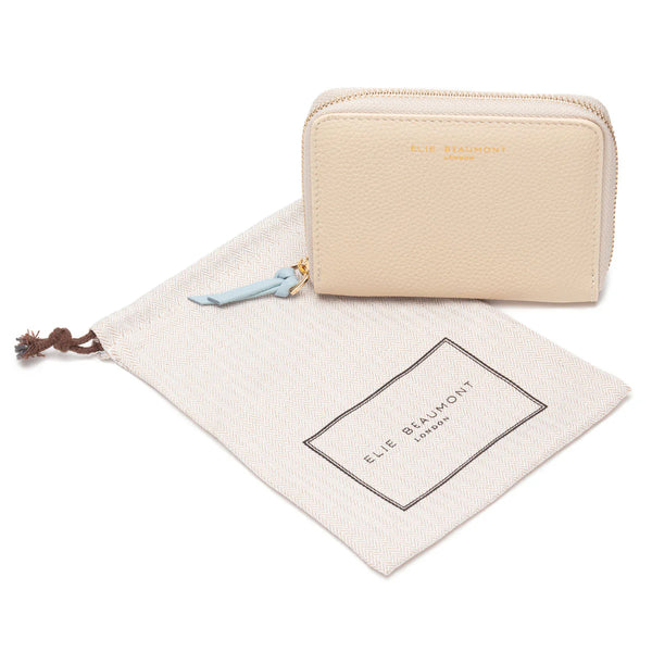 Elie Beaumont - Zipper Purse - Stone/Light Blue