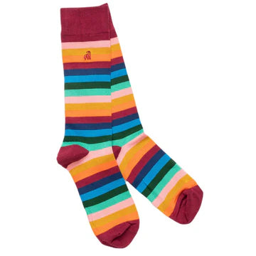 Swole Panda - Multi Fine Stripe Sock
