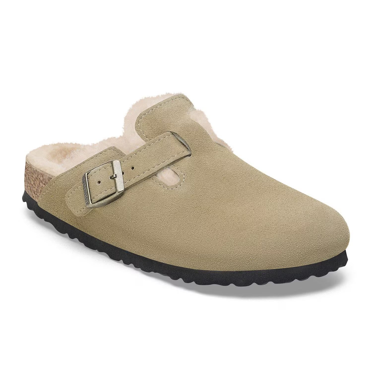 美品　BIRKENSTOCK BOSTON SHEARLING 24cm Birkenstock - Boston Shearling - Suede Taupe – Badger Clothing