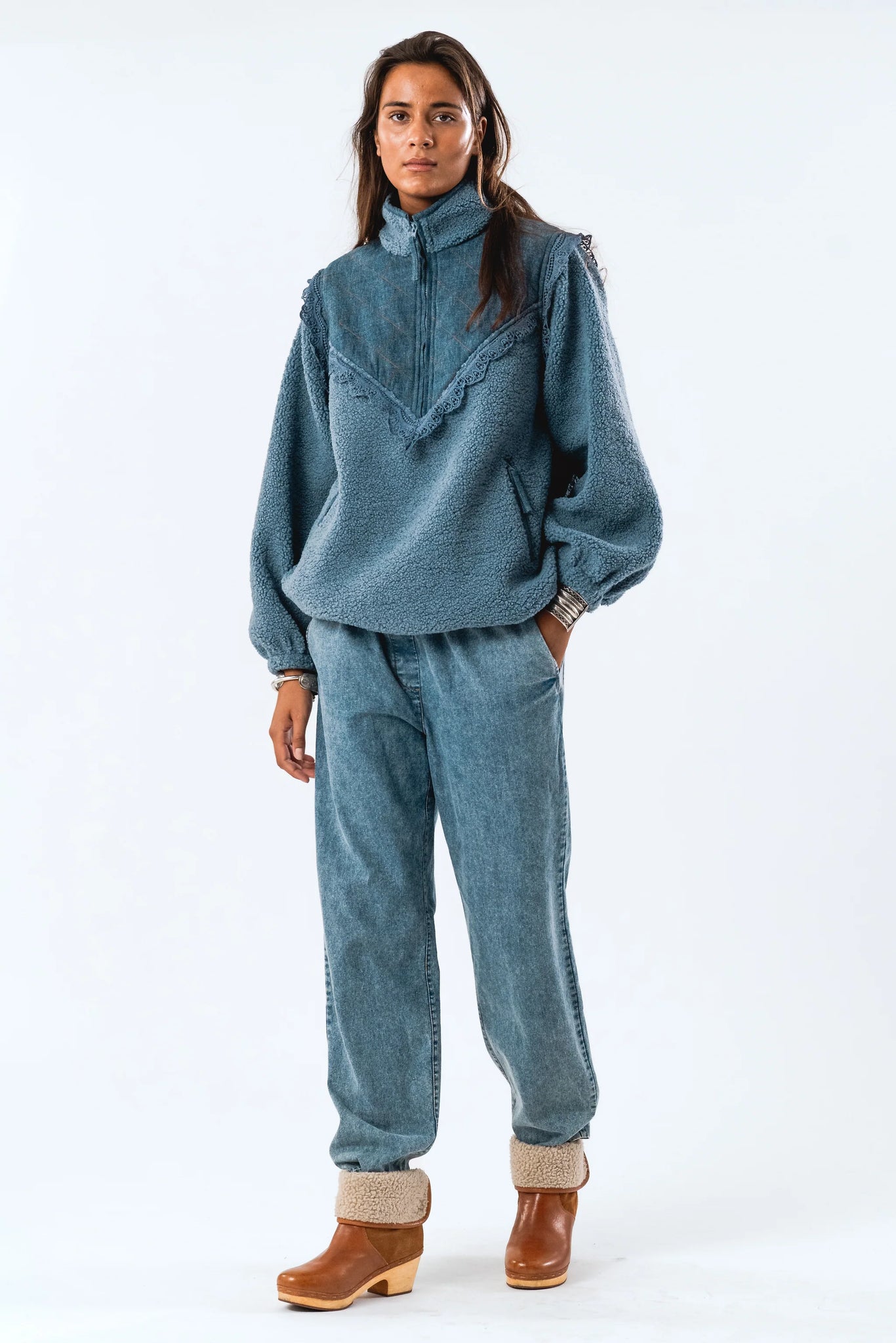 Lollys Laundry - Fall Jacket - Dusty Blue