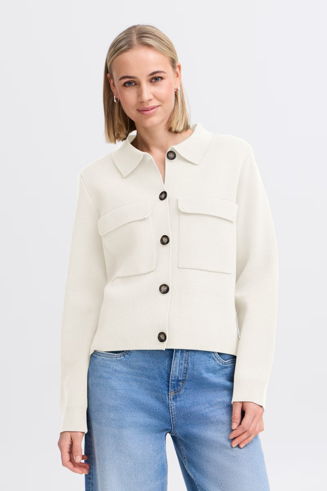 Fransa - Frita Cardigan - Whisper White