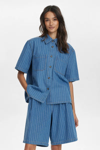 Numph - Nulucie Shirt - Dark Denim Blue Stripe