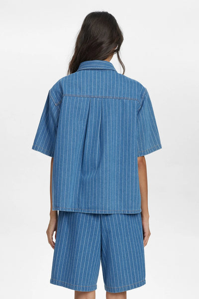 Numph - Nulucie Shirt - Dark Denim Blue Stripe