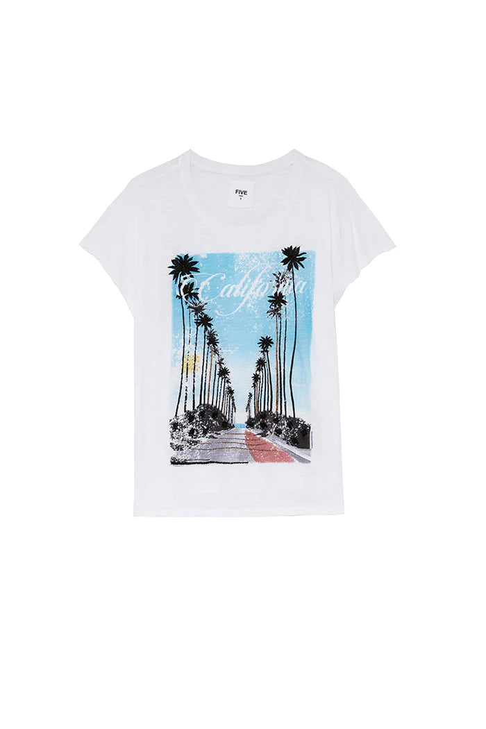 Five - California Tee - White