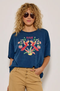 Five - Bird Tee - Indigo