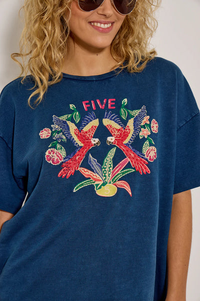 Five - Bird Tee - Indigo