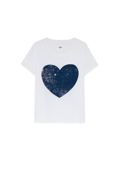 Five - Heart Tee - White