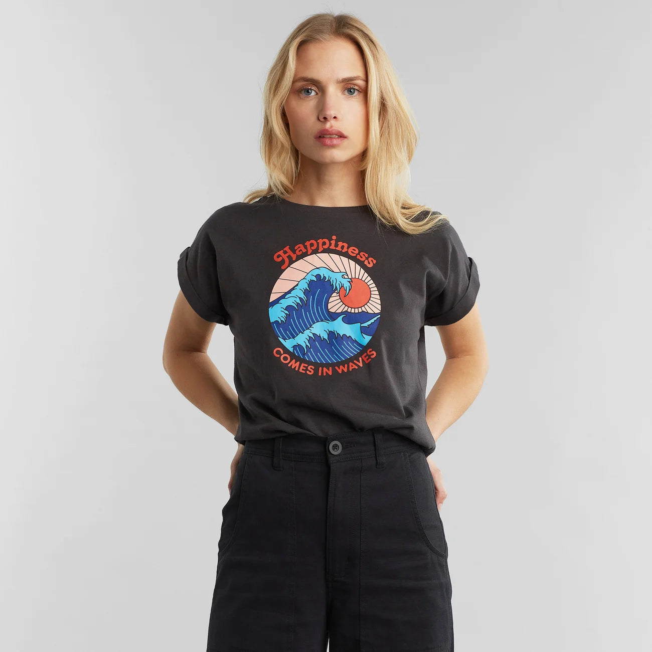 Dedicated - Visby Happiness Tee - Charcoal