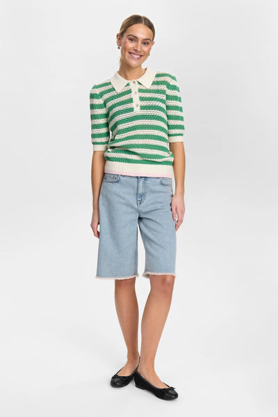 Numph - Nuvillia SS Polo Top - Green Spruce