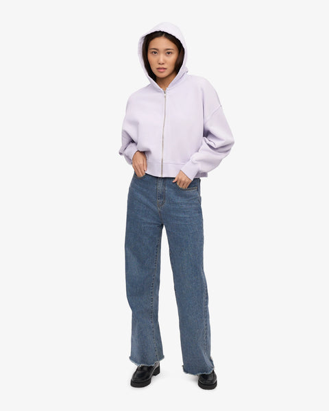 Colorful Standard - Crop Zip Hoody - Ivory White