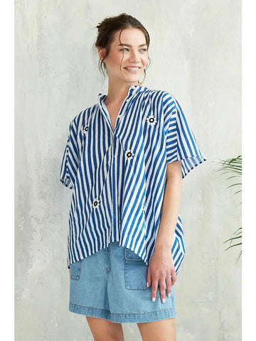 Chicosoleil - Leela Top - Blue Stripe