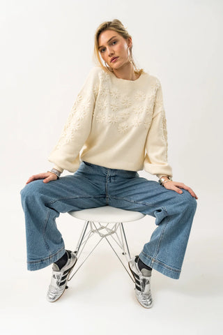 Lollys Laundry - MusaLL Knit Jumper - Cream