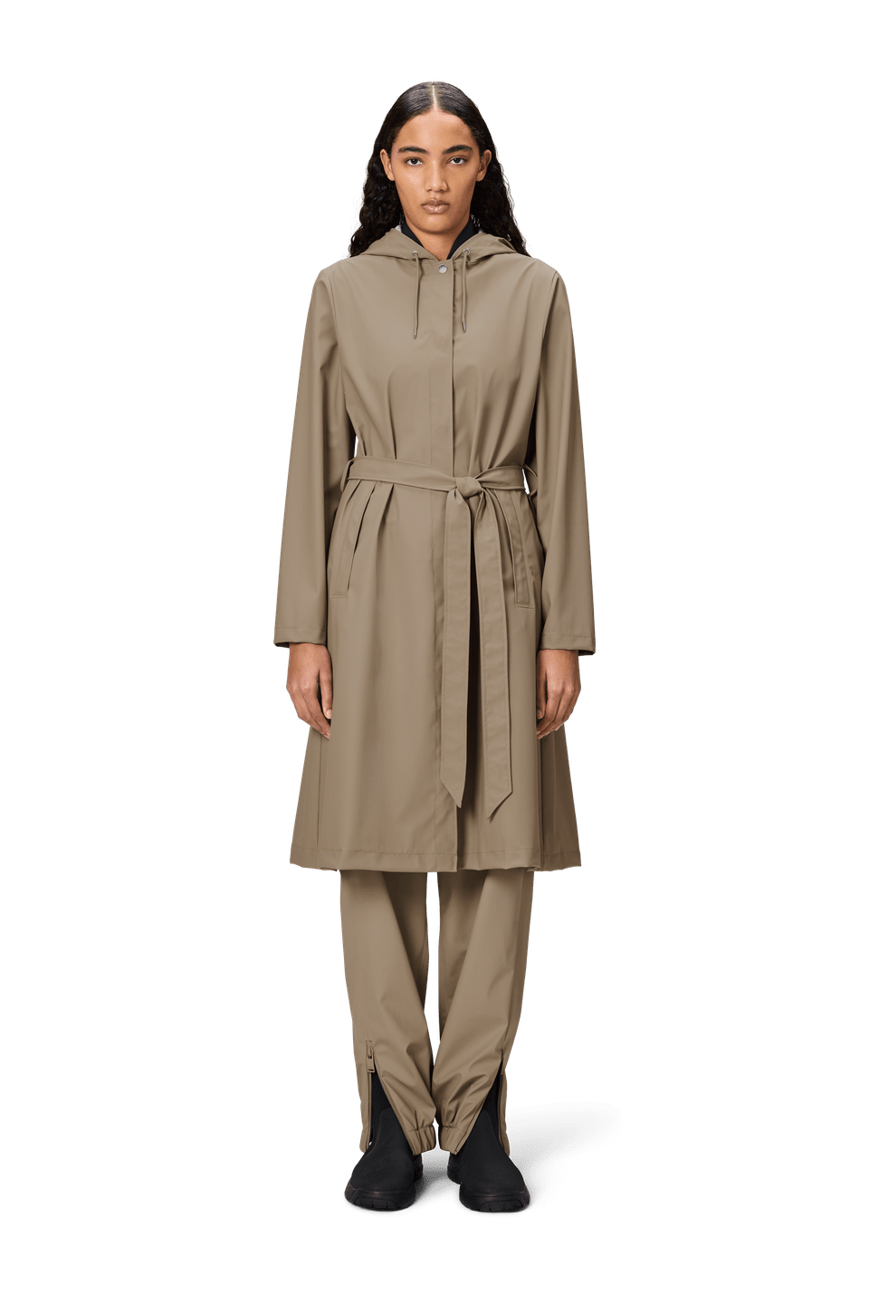 Rains - A-line Longer Jacket - Beige