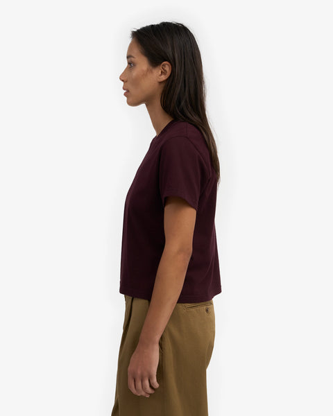 Colorful Standard - Boxy Crop Tee - Oxblood Red