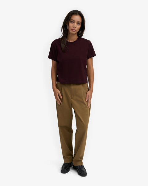Colorful Standard - Boxy Crop Tee - Oxblood Red