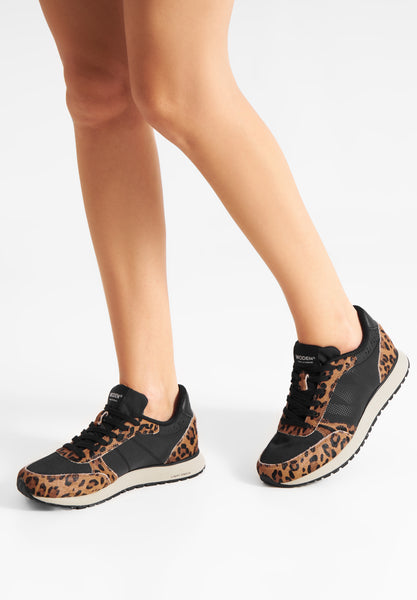 Woden - Ronja Trainer - Cowhair Leopard/Black
