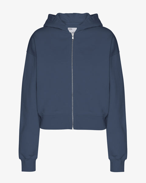 Colorful Standard - Crop Zip Hoody - Petrol Blue