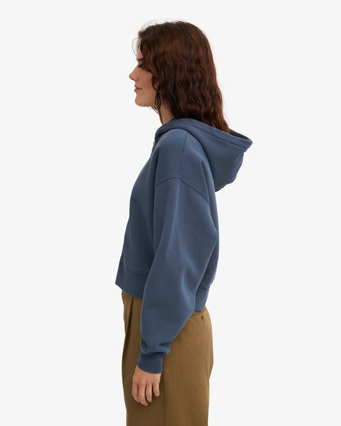 Colorful Standard - Crop Zip Hoody - Petrol Blue