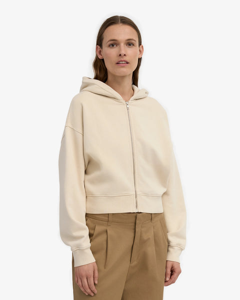 Colorful Standard - Crop Zip Hoody - Ivory White
