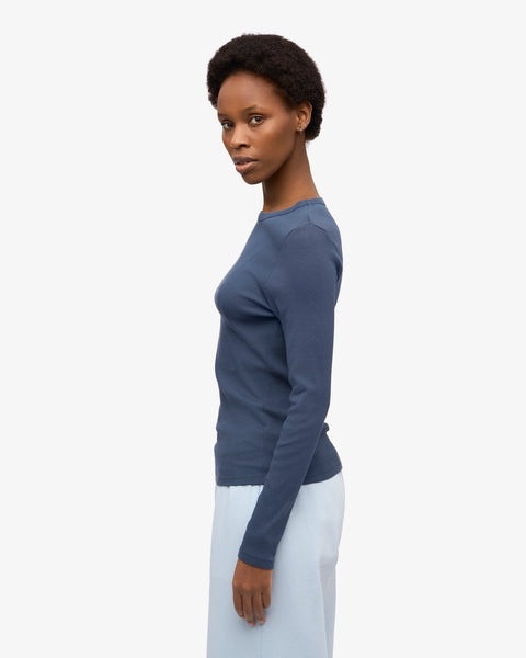 Colorful Standard LS Rib Top - Petrol Blue
