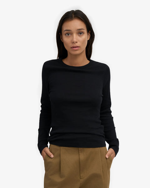 Colorful Standard LS Rib Top - Deep Black