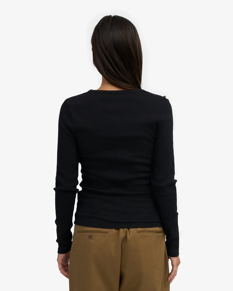 Colorful Standard LS Rib Top - Deep Black