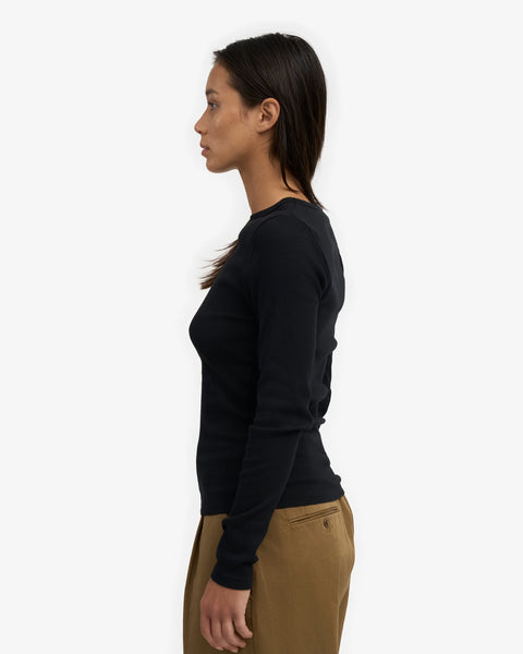 Colorful Standard LS Rib Top - Deep Black