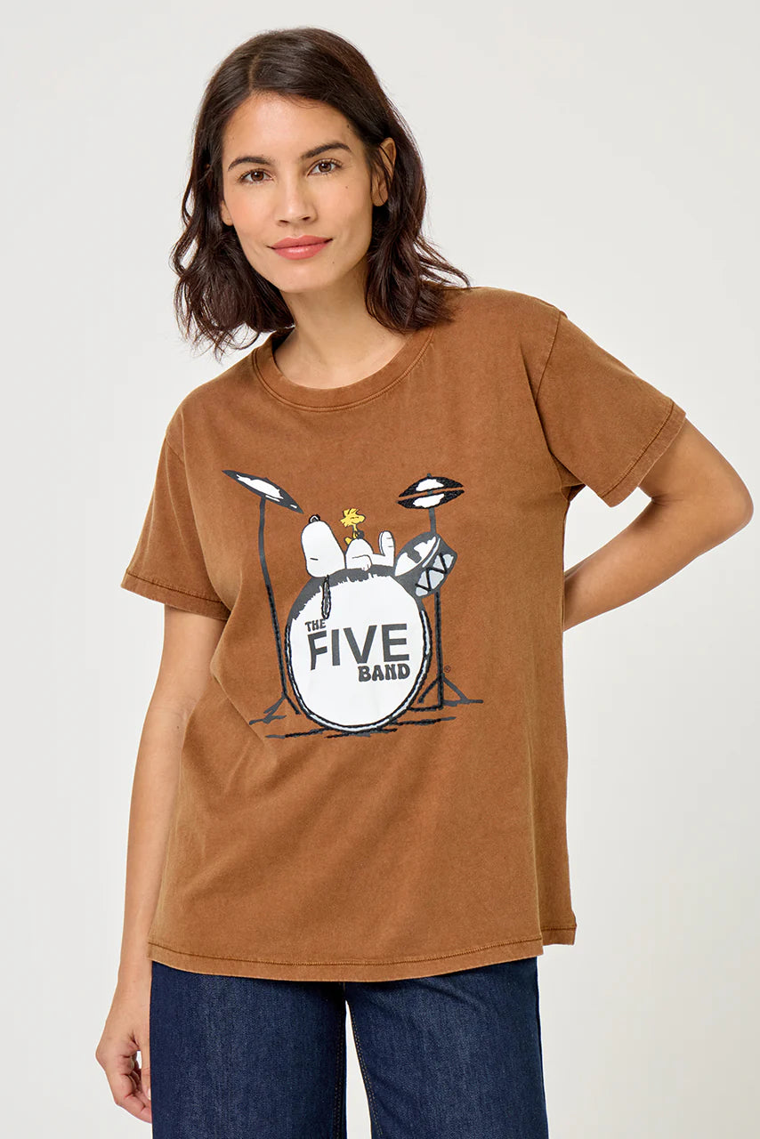 Five Jeans - Snoopy Band Tee - Chocolate