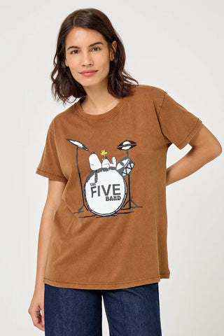 Five Jeans - Snoopy Band Tee - Chocolate