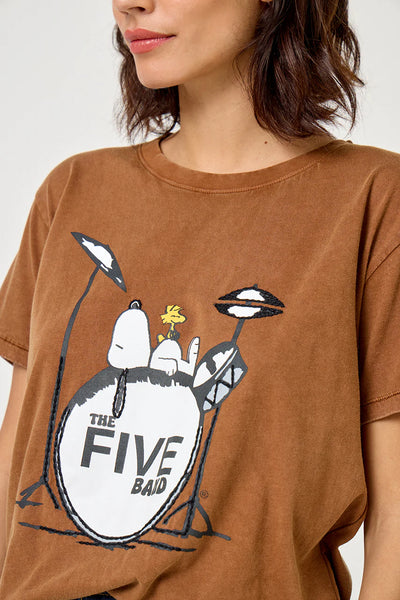Five Jeans - Snoopy Band Tee - Chocolate