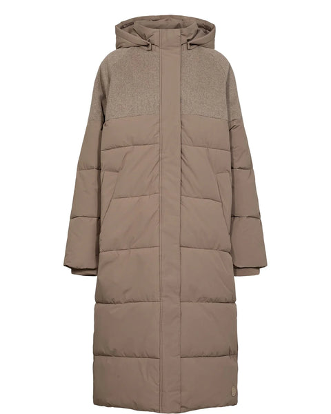 Numph - Nuwillow Long Coat - Taupe Grey