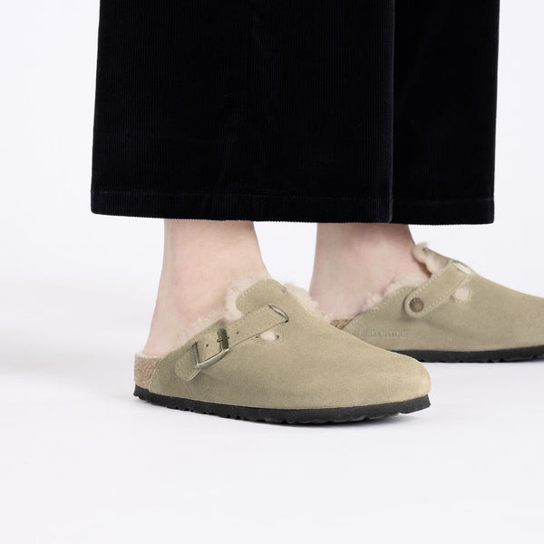 Birkenstock - Boston Shearling Taupe - Narrow Fit