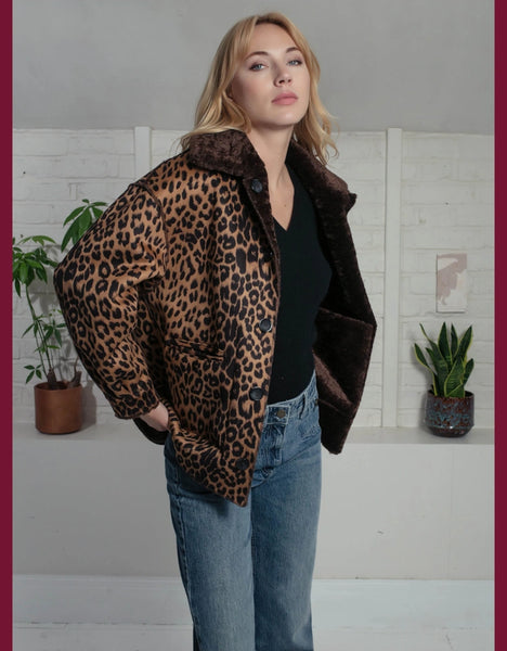 Nooki - Tara Reversible Faux Fur Jacket - Chocolate