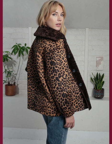 Nooki - Tara Reversible Faux Fur Jacket - Chocolate