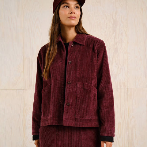 Dedicated - Stiby Cord Jacket - Fig Red