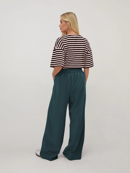 Fika - Ebba Satin Wide Leg Trouser - Teal