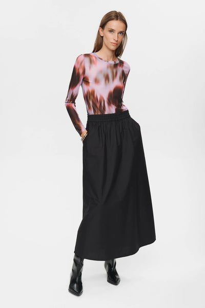 Numph - Nujuny Long Skirt - Caviar