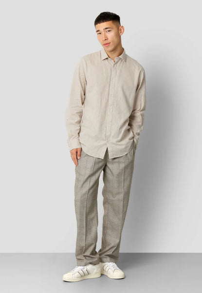 Clean Cut Copenhagen Jamie Cotton Linen  L/S Shirt - Sand Melange