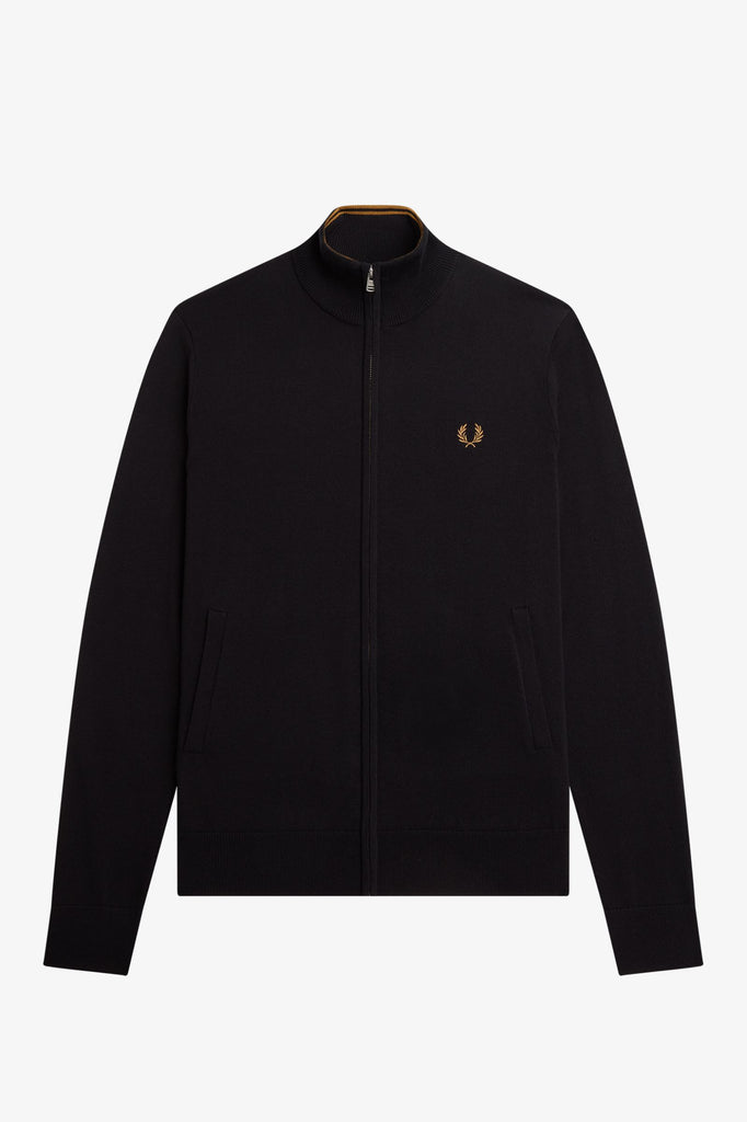 Fred Perry Classic Zip Through Cardigan - Black – Badger Clothing