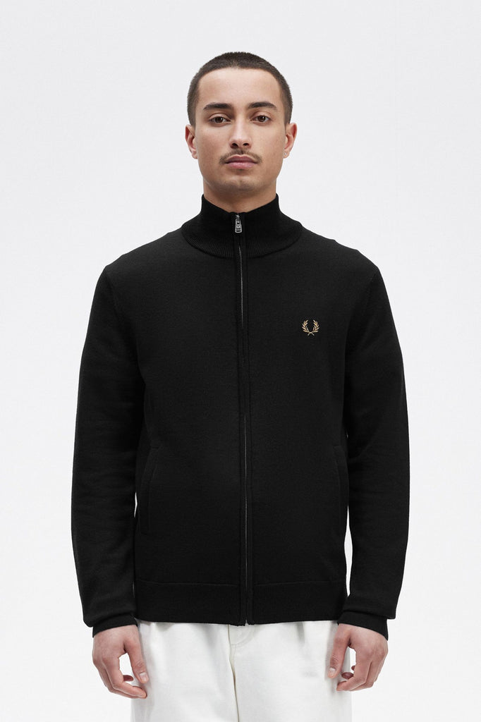 Fred Perry Classic Zip Through Cardigan - Black – Badger Clothing