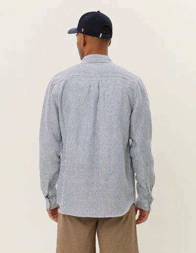 Les Deux Kristian Linen Shirt - Light Ivory/Blueprint