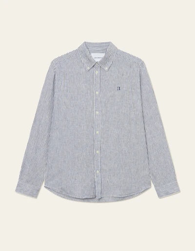 Les Deux Kristian Linen Shirt - Light Ivory/Blueprint