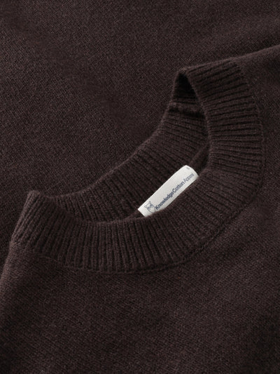 Knowledge Cotton Apparel RWS Lambswool Crew Sweater - Chocolate Torte