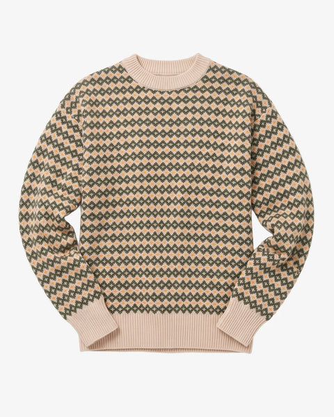 Knowledge Cotton Apparel Lambswool Jacquard Sweater - Green