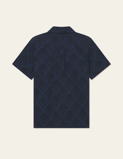 Les Deux Lesley Flower AOP S/S Shirt - Dark Navy