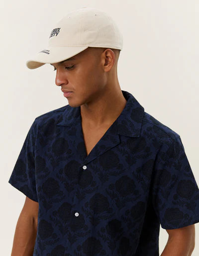 Les Deux Lesley Flower AOP S/S Shirt - Dark Navy